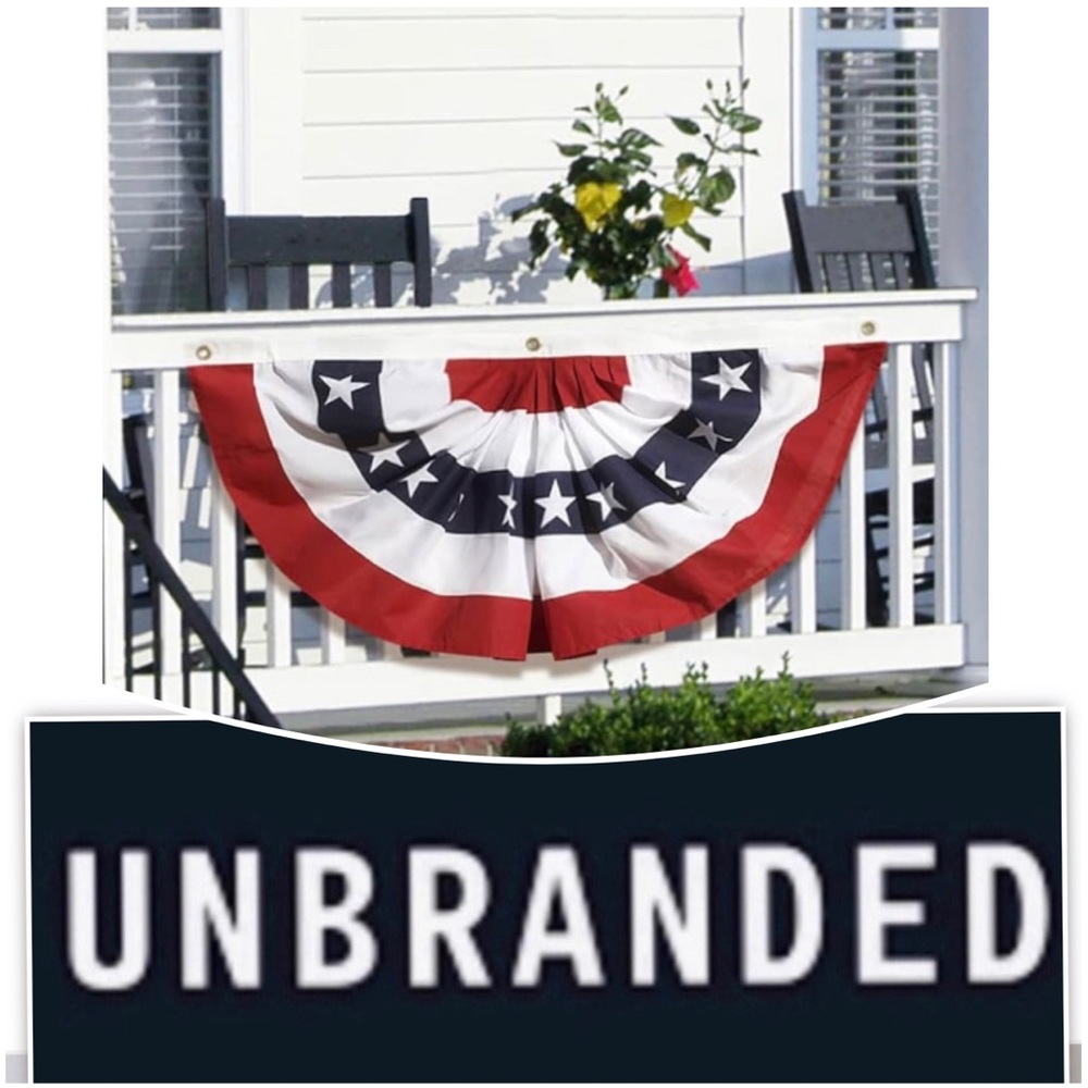 UNBRANDED Patriotic Bunting Pleated Fan - Proudly Made in the USA!